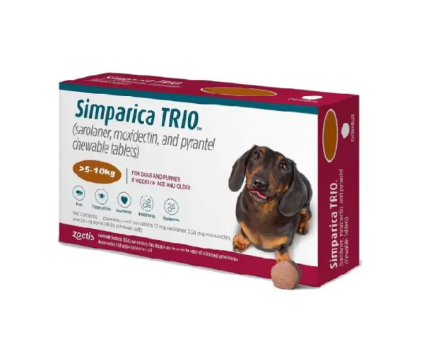Simparica Trio Chewable Tablet for Dogs – Monthly Protection Against Fleas, Ticks & Worms